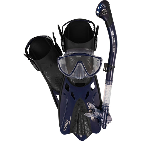 Cressi Tino Adventure Snorkeling Set Clear/Blue Navy