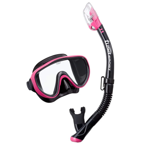 Tusa Serene Sport Mask and Snorkel Combo Black/Pink